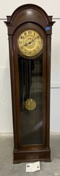 Mahogany Three Weight Grand Father Clock By Colonial Manufacturing
