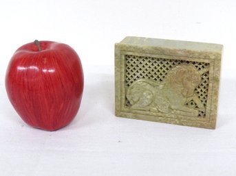 A Carved Soapstone Unicorn Desktop Trinket Box Or Jewelry Box With A Unicorn!