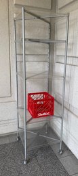 Contemporary Retail/organizing Etagere Silver Metal & Clear Acrylic On Casters