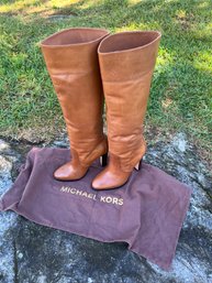 Michael Kors Brown Leather Boots Size 7M