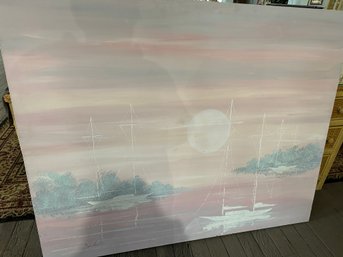 Large Signed Painting On Canvas