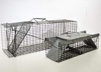 A Pair Of Have-a-Hart Traps, Small And Large