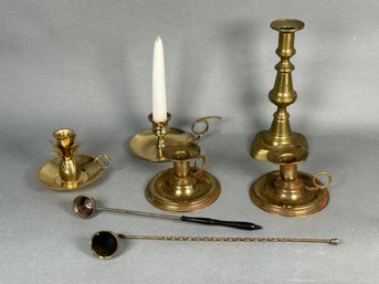 Vintage & Antique Brass Candlestick Holders & Snuffers