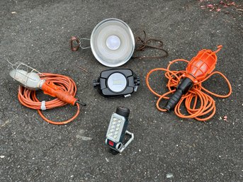 A Great Assortment Of Portable Work Lights Including Rechargeable