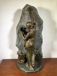 Fabulous Large (27') Cast Bronze Statue L'immortalite - Julien Causse (1869-1914) Incredible Patina WOW !