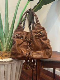 Kooba Brown Leather Tassel Handbag