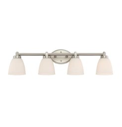 Allen  Roth 30.4-in 4-Light Brushed Nickel Modern/Contemporary Vanity Light #0756840