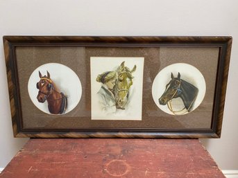 Wonderful Vintage Harrison Fisher Framed Horse Prints. Saturday Evening Post Artist And Illustrator.