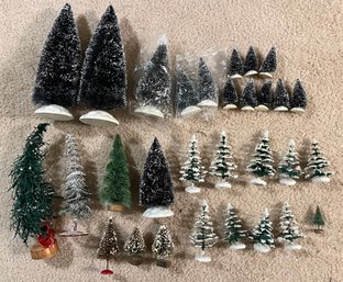 Collection Of Bottle Brush And Other Unique Christmas Trees