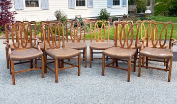 A Set Of 10 Vintage 1920's Mahogany Dining Chairs