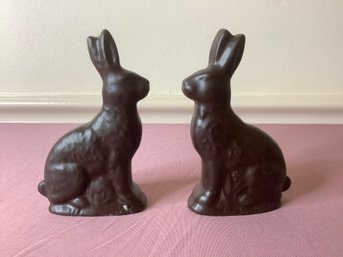 Pair Of Ceramic Chocolate Bunnies