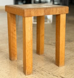 A Vintage Butcher Block Style End Table, C. 1970's