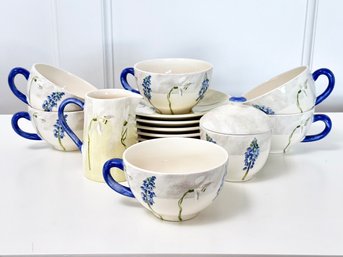 A Gien France Porcelain Tea Set