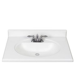 Project Source Cultured Marble Vanity Tops 31-in White Cultured Marble Integral Single Sink 3-Hole Bathroom Va