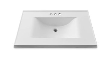 Project Source Cultured Marble Vanity Tops 31-in White Cultured Marble Integral Single Sink 3-Hole Bathroom Va