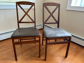 Pair Of Wooden Folding Chairs