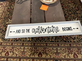 Wooden Sign 'And So The Adventure Begins'