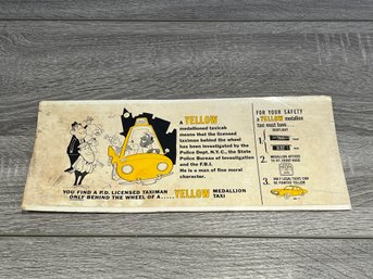 Vintage Yellow Medallion Taxi Advertisement