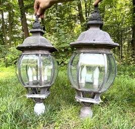 A Pair Of Metal Lanterns - 8 Sides