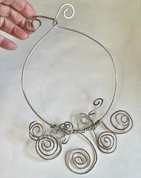 Dramatic Sterling Silver Wire Handmade Necklace