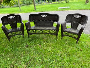 Three-Piece Resin Wicker Outdoor Seating Set