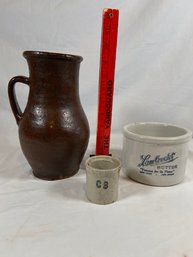 Earthenware Crocks And Pottery Vase