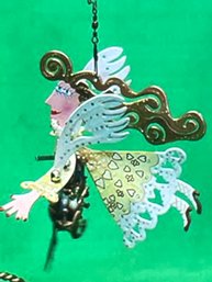 VTG Karen Rossi Silvestri Handcrafted Angel Ornament & Stand
