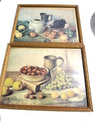 Pair Of Vintage Hank Bos Still Life Prints