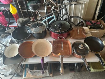 Large Group Of Kitchen Pots And Pans