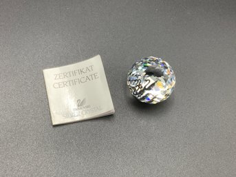 Swarovski Faceted Sphere With Swan Logo