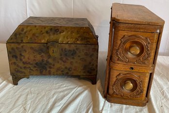 Two Wooden Dresser Boxes