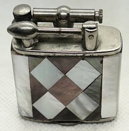 Antique Art Deco PREMO 'Lift Arm' Lighter With Abalone And Mother Of Pearl Wrap