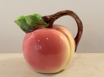 Pottery Barn Peach Shaped Porcelain Pitcher