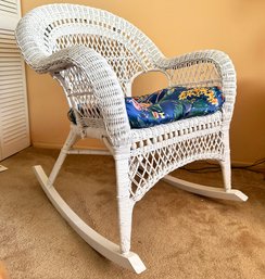 A Vintage Coastal Wicker Rocking Chair