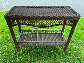 Resin Wicker Patio Console Table
