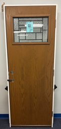 MMI  30' By 80' Courtyard Left Hand 1-Lite Decorative Craftsmen Painted Fiberglass Smooth Pre-hung Entry Door