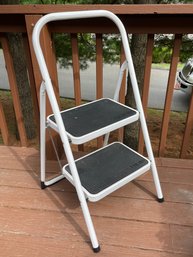 White TRICAM INDUSTIRES 2-Step Folding Steel Step Stool 38' Very Sturdy Heavy Duty