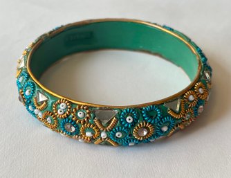 Indian Bangle With Applied Beads And Mirrors