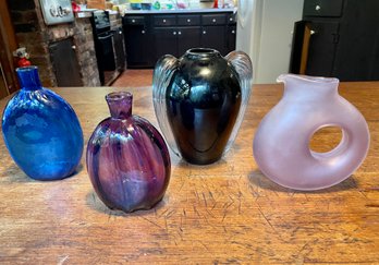Signed Artisan Glass Vases Including From Metropolitan Museum Of Art