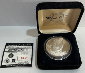 Fine Silver One Troy Ounce .999 Curtis Martin Limited Edition Coin