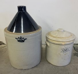 Country Two Gallon Crock And Five Gallon Whistler