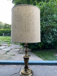 Vintage MCM Brass Lamp W/Textured Shade