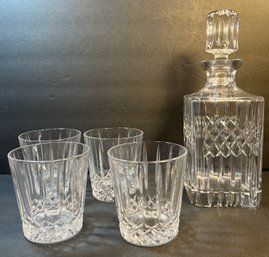 Brand New Wedgwood Set Of 4 Glasses And Decanter