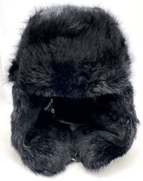 New With Tags Russian Style Black Fur Hat By Yosang, Size Medium