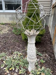 Pedestal Base With Metal Artwork