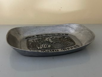 Vintage Wilton Bread Tray Give Us This Day Our Daily Bread Columbia Pewter Tray