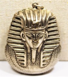 Large Puffy Hollow Sterling Silver King Tutankhamun Pendant