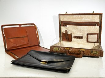 A Vintage Italian Alligator Briefcase And More Leather Cases -