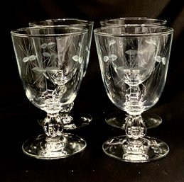 Vintage Starglow Water Goblets By Libbey Glass Co.