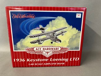 New In Box 1936 Keystone Loening LTD Collectible Metal Airplane Bank